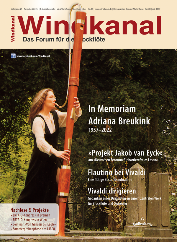 Blockflötenzeitschrift Windkanal: Titelbild der Ausgabe 2022-3