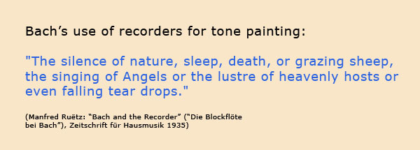 Bach's use of recorders for tonepainting