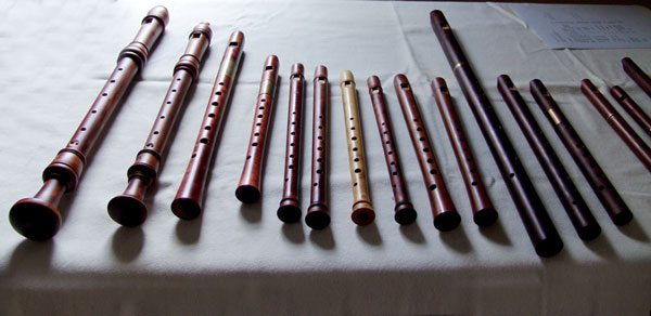 Different recorders on a table