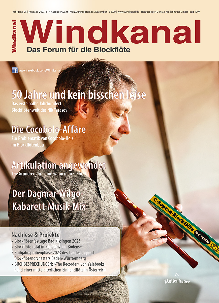 Blockflötenzeitschrift Windkanal: Titelbild der Ausgabe 2023-2