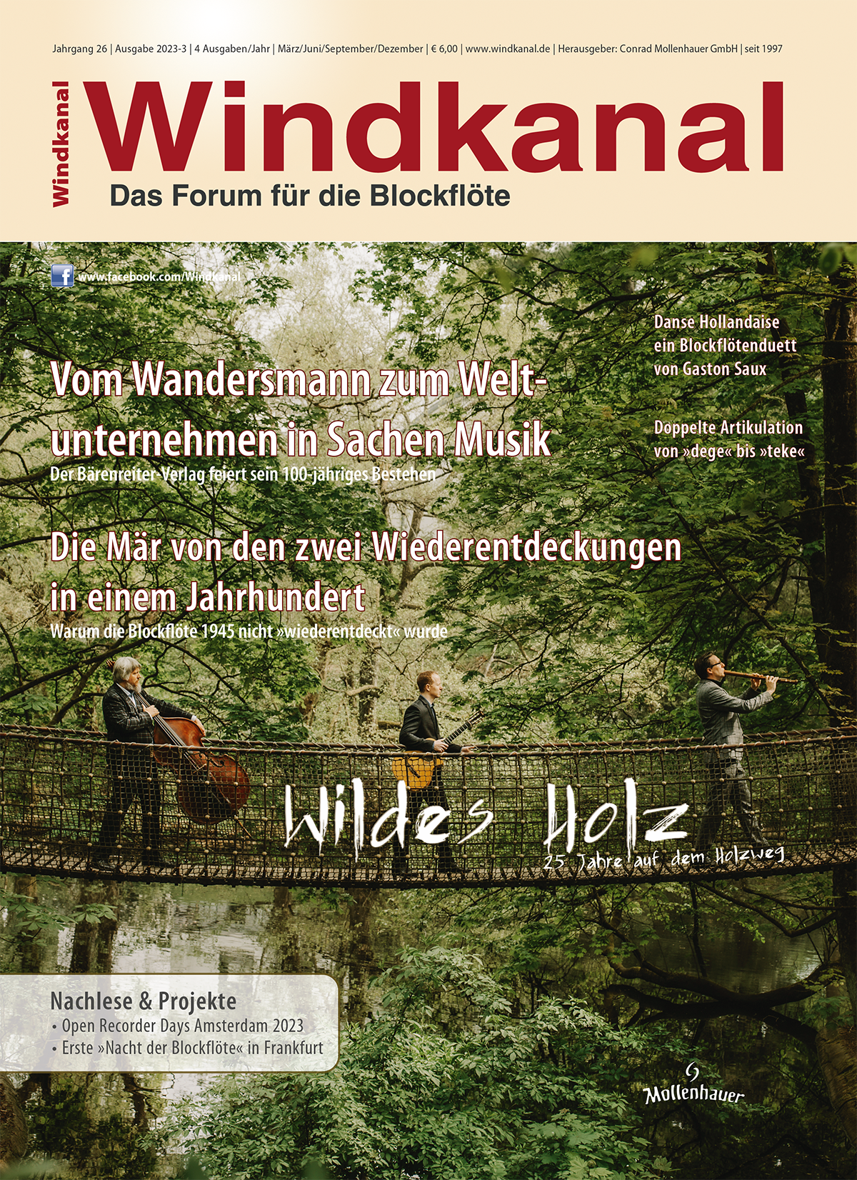 Blockflötenzeitschrift Windkanal: Titelbild der Ausgabe 2023-3