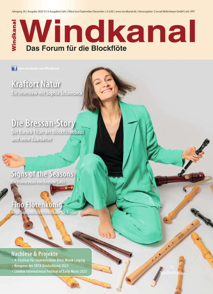Blockflötenzeitschrift Windkanal: Titelbild Aktuelle Ausgabe Blockflötenzeitschrift Windkanal: Titelbild Aktuelle Ausgabe