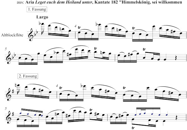 Sheet-music-example: Aria: leget euch dem Heiland unter Katate 182, Himmelskoenig