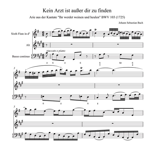 Sheet-music-example: kein arzt ist ausser dir zu finden